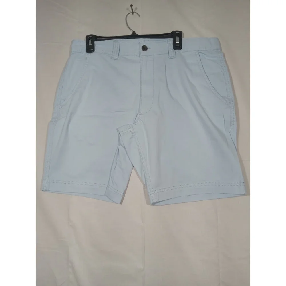 St John's Bay Chino Shorts Men‎ 36 Blue Comfort Stretch Flat Front